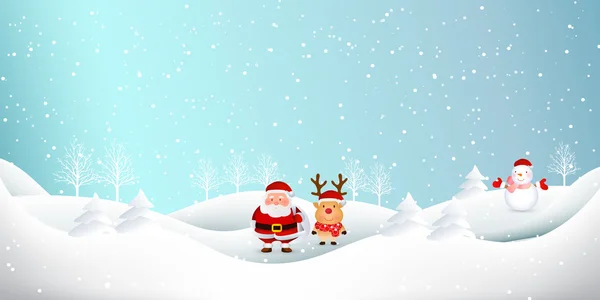 Snow Christmas Santa background — Stock Vector