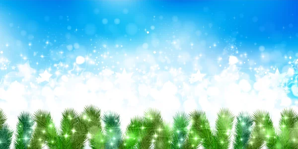 Kar Christmas köknar ağacı arka plan — Stok Vektör