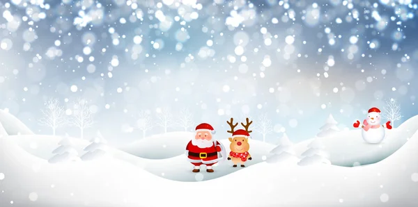 雪圣诞圣诞老人背景 — 图库矢量图片