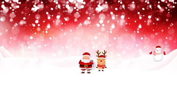 Snow Christmas Santa background — Stock Vector