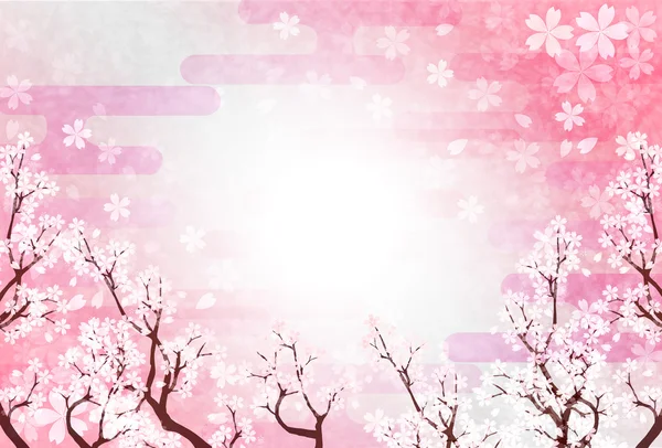 Spring cherry New Year's kaart achtergrond — Stockvector