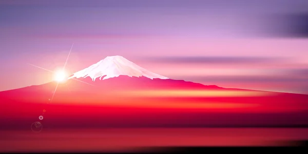 Fuji sunrise neujahr hintergrund — Stockvektor