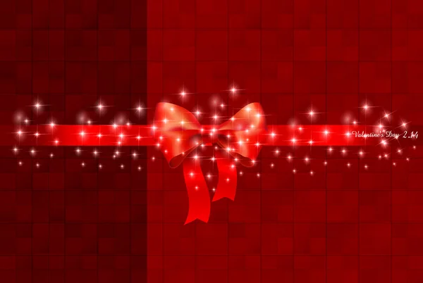 Ruban Saint-Valentin fond rouge — Image vectorielle