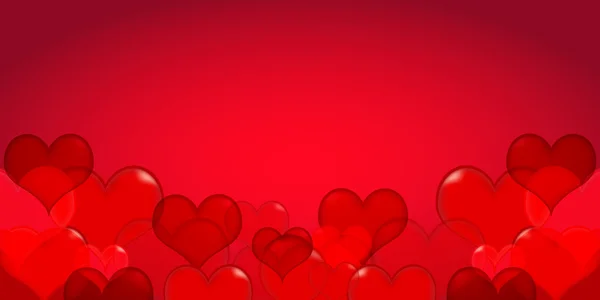 San Valentín Corazón fondo rojo — Vector de stock