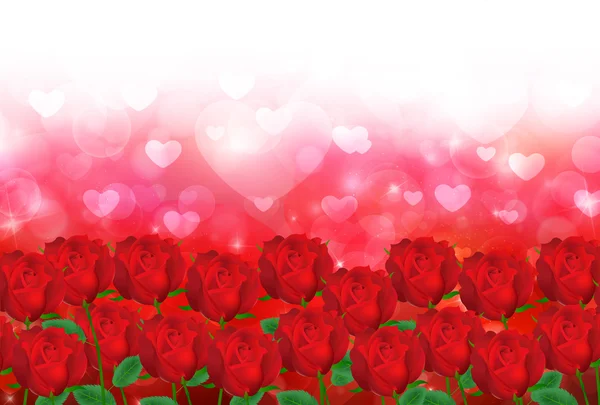 Valentine heart rose Hintergrund — Stockvektor