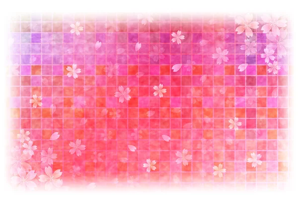 Japanese paper greeting cards cherry background — Stock Vector