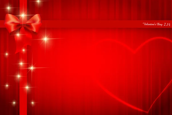Cinta de San Valentín fondo rojo — Vector de stock