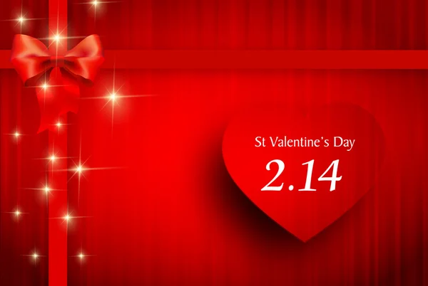 Valentine lint rode achtergrond — Stockvector