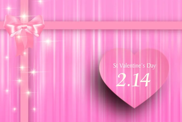 Valentine srdce stuha pozadí — Stockový vektor
