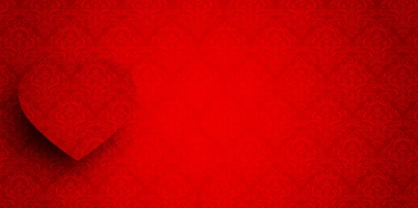 Valentine coeur fond rouge — Image vectorielle