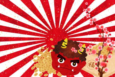 Setsubun fasulye iblis arka plan