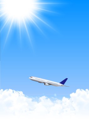 Uçak jet gökyüzü arka plan