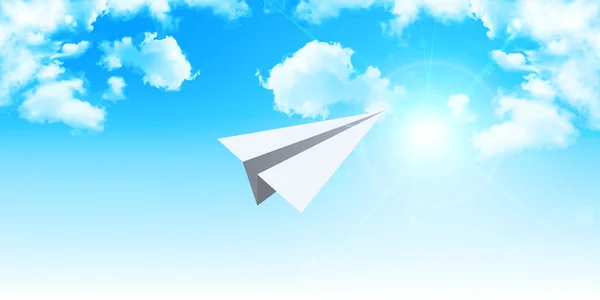 Samolotem chmury niebo tło — Wektor stockowy