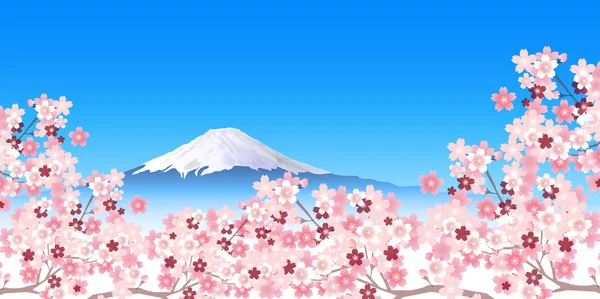 Fondo de cerezo de primavera Fuji — Vector de stock