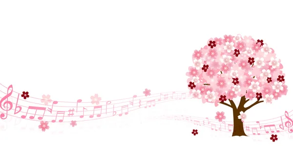 桜春音楽の背景 — ストックベクタ