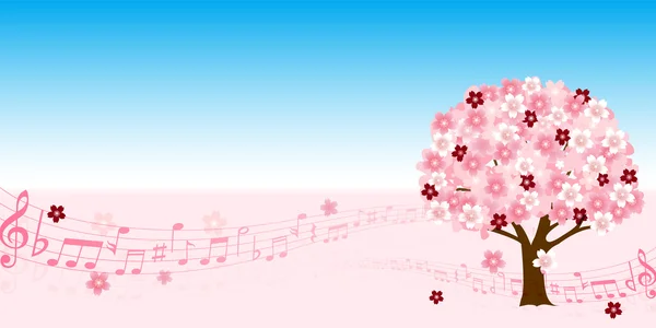 Cherry Spring fond musical — Image vectorielle