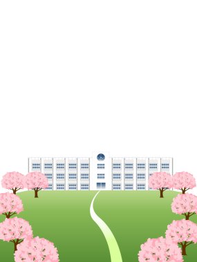 Kiraz okul bahar arka plan