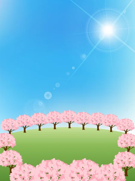 Cherry våren blomma bakgrund — Stock vektor