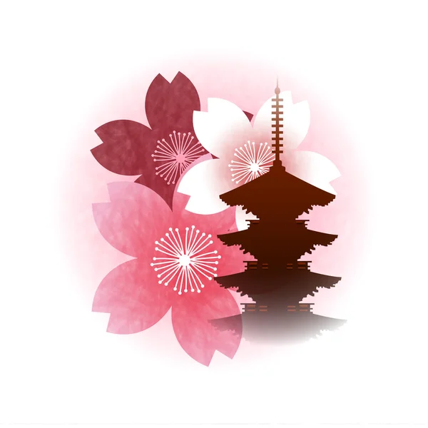 Cherry spring flower icon — Stock Vector