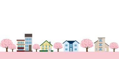 Ev kiraz cityscape arka plan