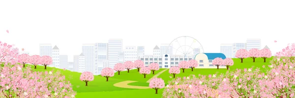 桜春学校背景 — ストックベクタ