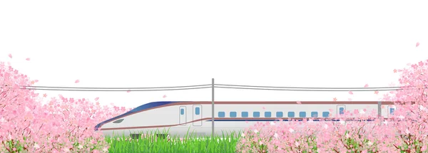 Shinkansen kiraz Hokuriku arka plan — Stok Vektör