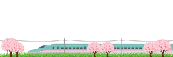 Shinkansen kiraz Hokkaido arka plan — Stok Vektör