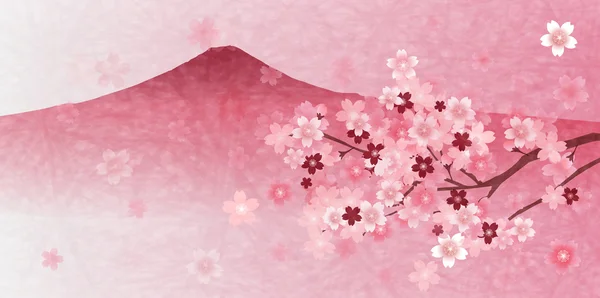 Fuji Вишневе дерево весна фону — стоковий вектор