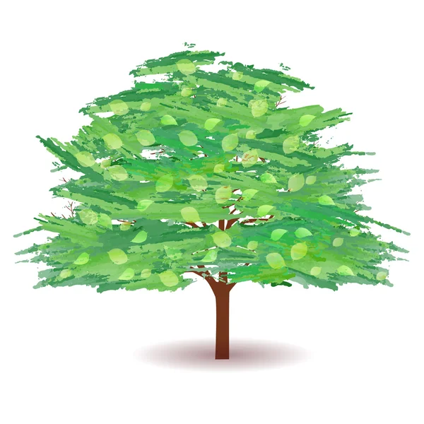 Träd färska gröna blad ikon — Stock vektor