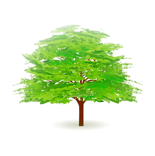 Árvore deixa ícone verde fresco — Vetor de Stock
