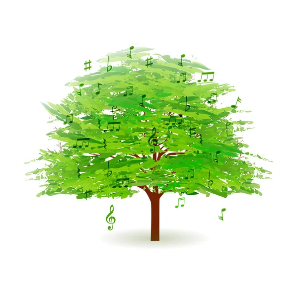 Дерево листья свежий зеленый значок — стоковый вектор