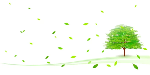 Tree leaves fresh green background — Stock Vector