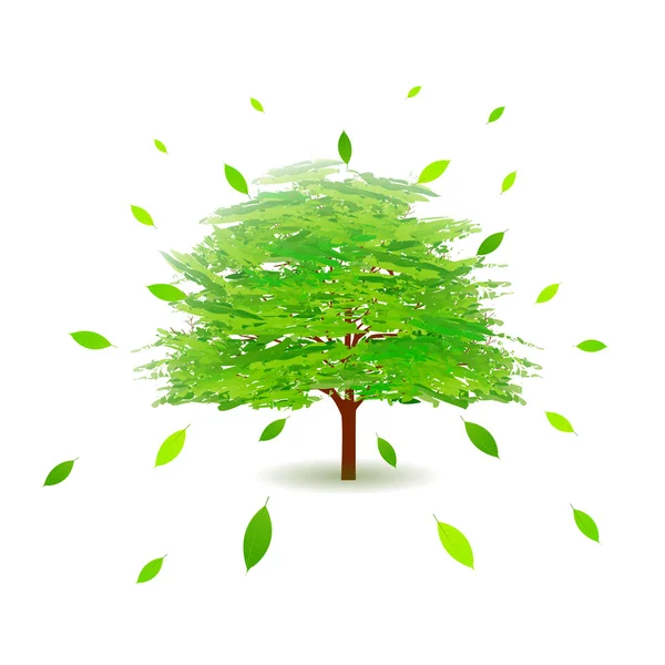 Árbol hojas fresco icono verde — Vector de stock