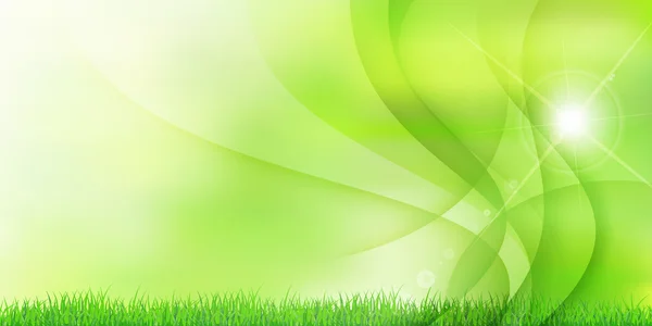 신선한 녹색 잔디 풍경 배경 — 스톡 벡터