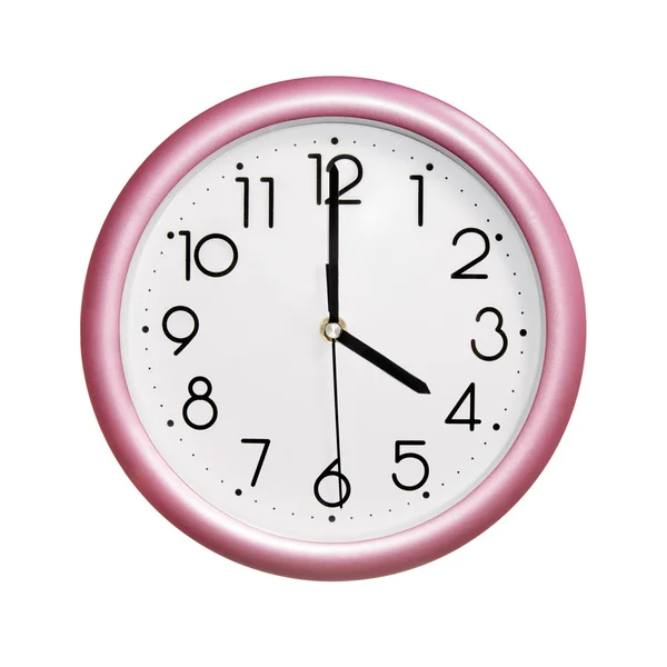 Foto orologio rotondo rosso-rosa — Foto Stock