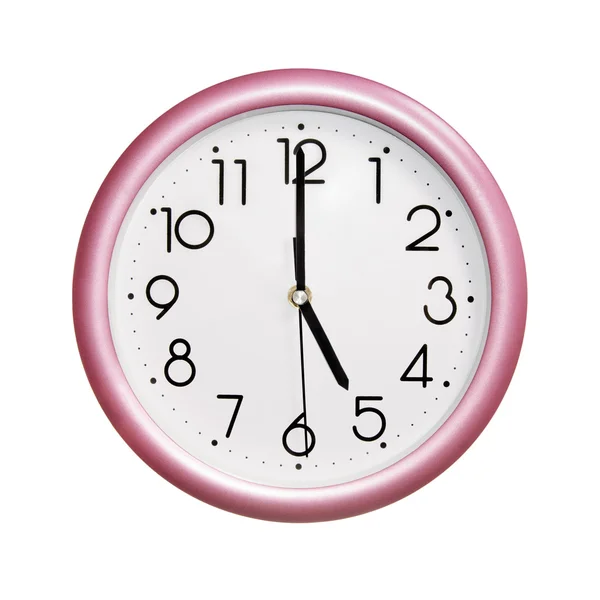 Foto orologio rotondo rosso-rosa — Foto Stock