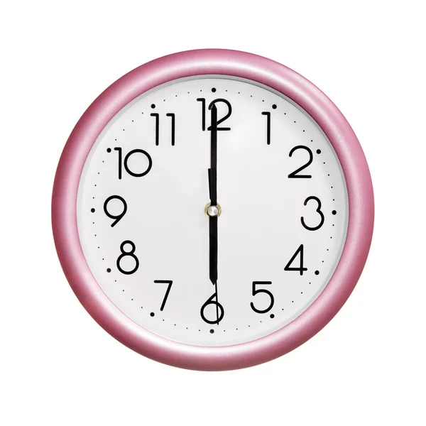 Foto redonda reloj rojo-rosa — Foto de Stock