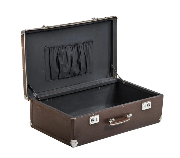 Rarity brown leather suitcase — Stock Photo, Image