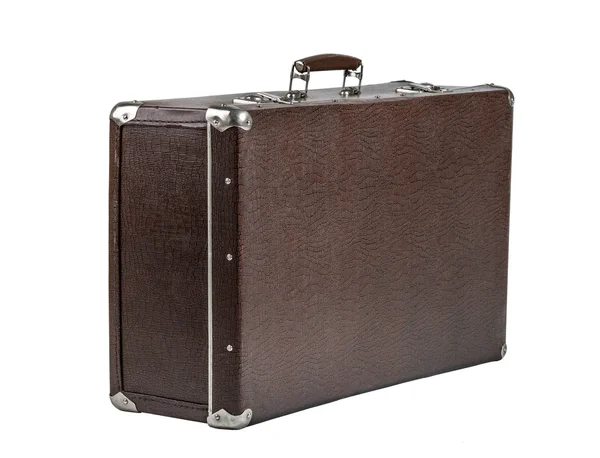 Rarity brown leather suitcase — Stock Photo, Image