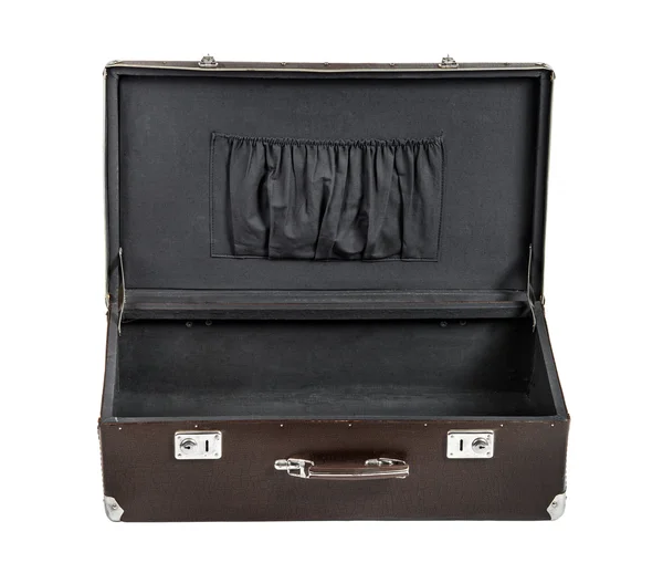 Sällsynthet brun läder resväska — Stockfoto