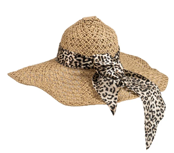Sombrero de paja, seta, sobre fondo blanco — Foto de Stock