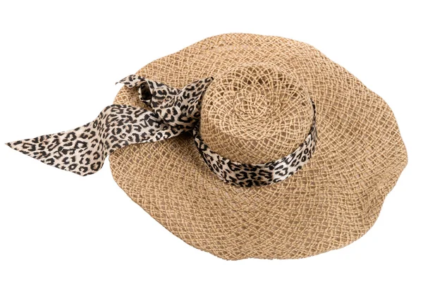 Sombrero de paja, seta, sobre fondo blanco —  Fotos de Stock