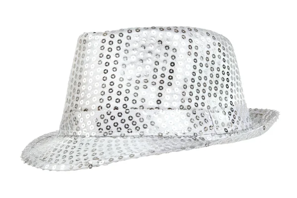 Een feestelijk stralende witte hoed, — Stockfoto