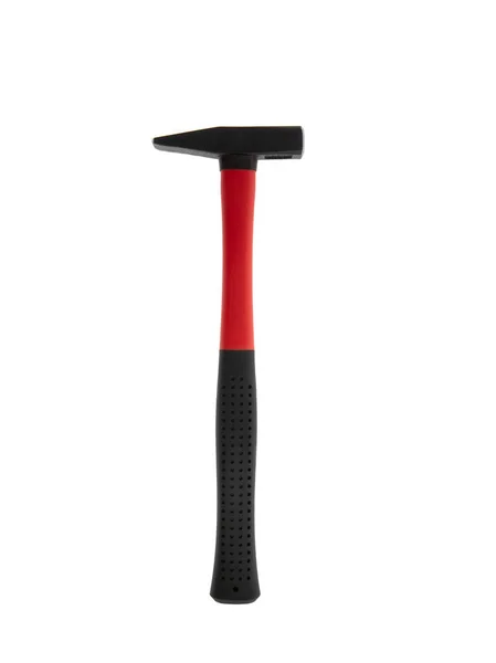 One Construction Tool Big Red Hammer People Closeup White Background — Stock Photo, Image