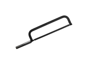 İnşaat, endüstriyel araç - demir testeresi, beyaz arka planda, izole edilmiş