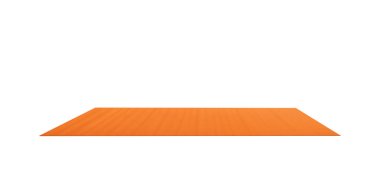 Bir tanesi turuncu yoga minderini sarıp beyaz arka planda, izole edilmiş pilates ve spor için.