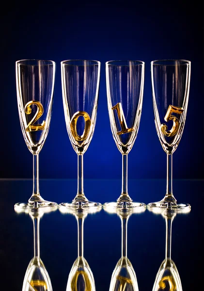 Glass goblets for champagne — Stock Photo, Image