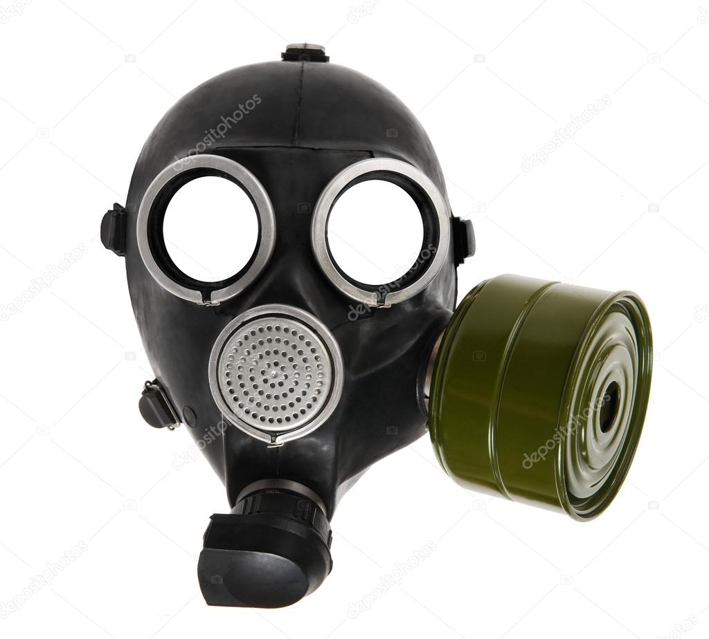 Gas-mask on white