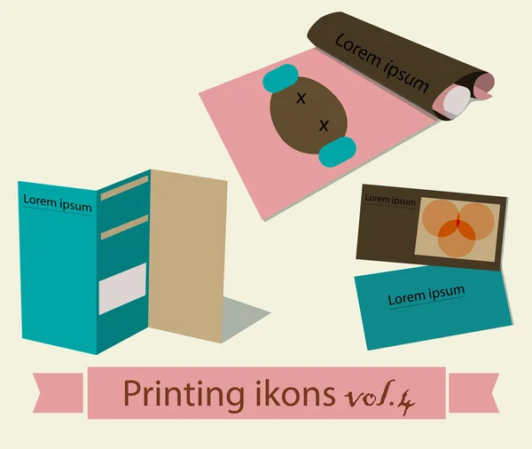 Imprimer les icônes set4 . — Image vectorielle