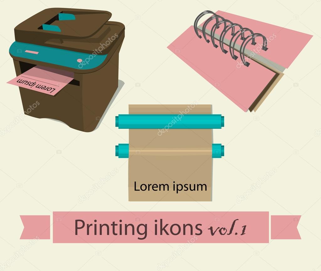 Print icons set 1